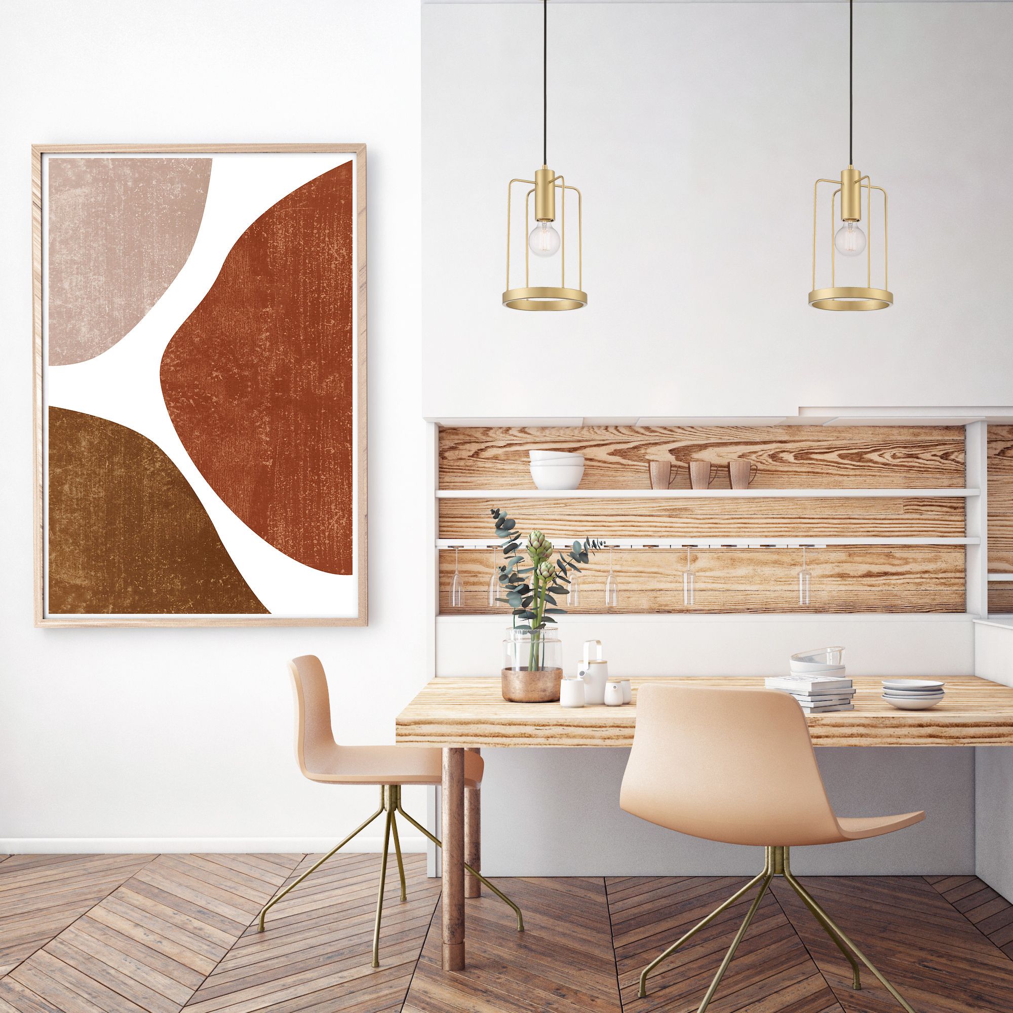 Image 4 Tafo 8" Wide Golden Mist 1 Light Pendant more views