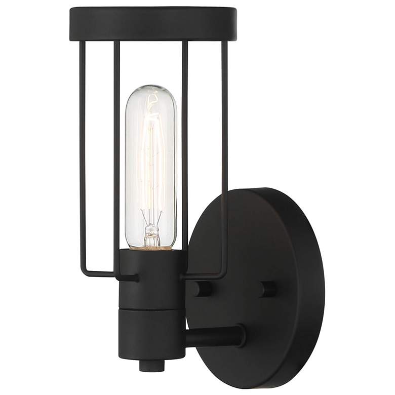 Image 1 Tafo 9.5 inch High 1-Light Matte Black Industrial Wall Sconce