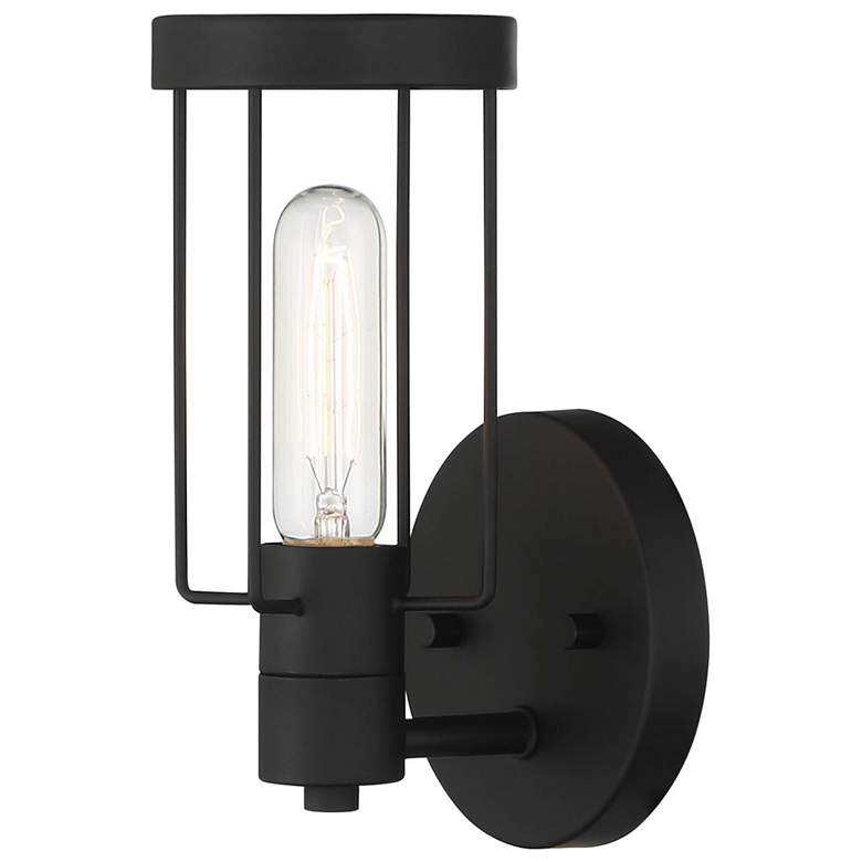 Image 1 Tafo 9.5" High 1-Light Matte Black Industrial Wall Sconce