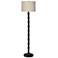 Tafoni Satin Black Stacked Candlestick Floor Lamp