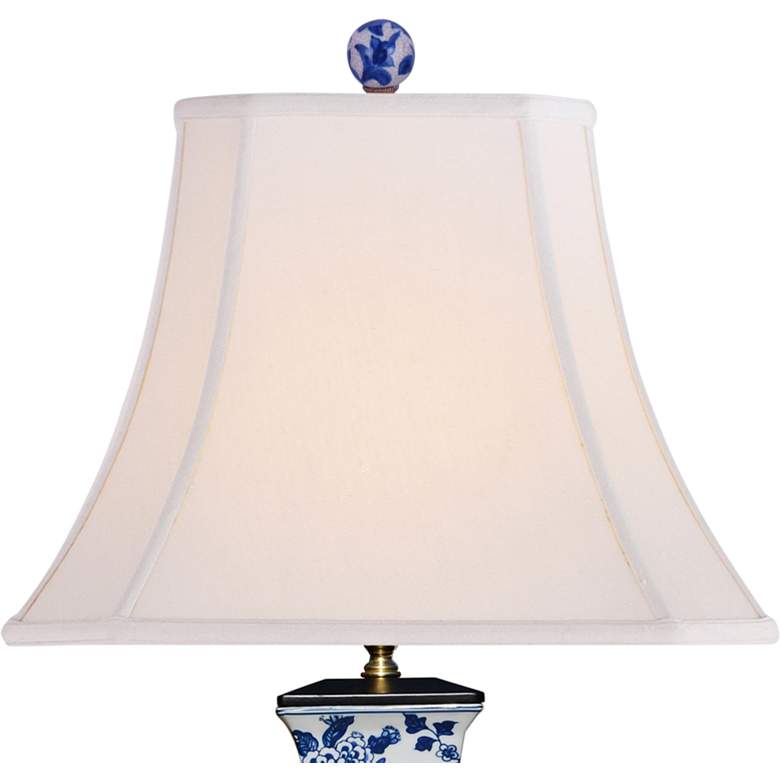 Image 2 Tagg Blue and White English Flat Rectangular Vase Table Lamp more views