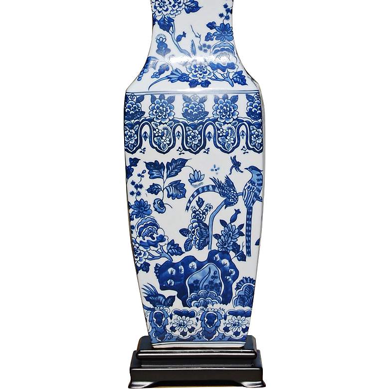 Image 3 Tagg Blue and White English Flat Rectangular Vase Table Lamp more views