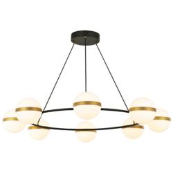 Tagliato 43 3/4" Wide Black and Gold LED Ring Chandelier