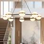 1_Tagliato 43 3/4" Wide Black and Gold LED Ring Chandelier