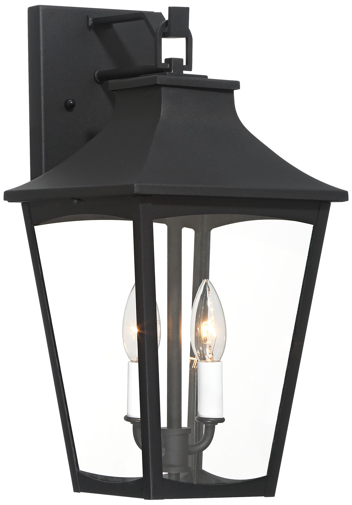 Image 2 Tagua 17 1/4" High Textured Black 2-Light Outdoor Wall Lantern Light