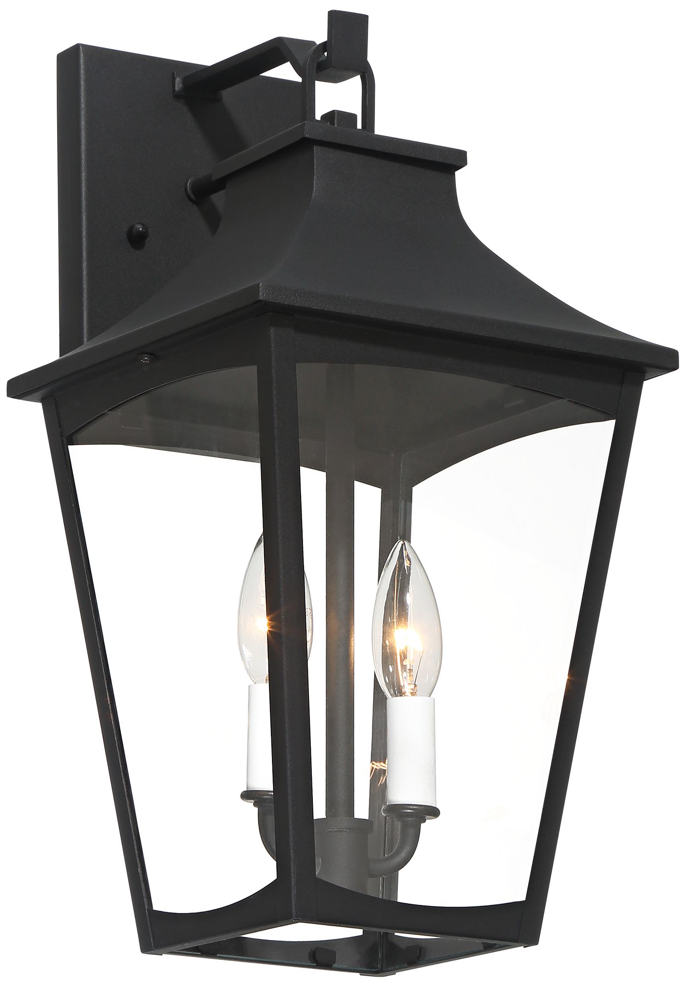 Tagua 17 1/4" High Textured Black 2-Light Outdoor Wall Lantern Light