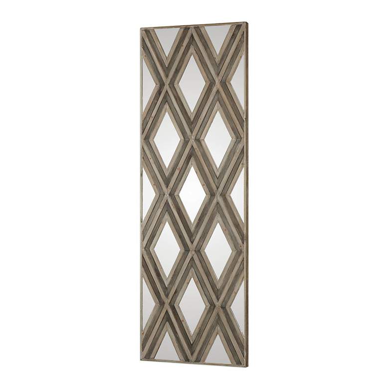 Image 4 Tahir 72" High Geometric Argyle Pattern Mirrored Wall Art more views