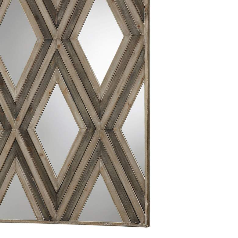 Image 5 Tahir 72" High Geometric Argyle Pattern Mirrored Wall Art more views