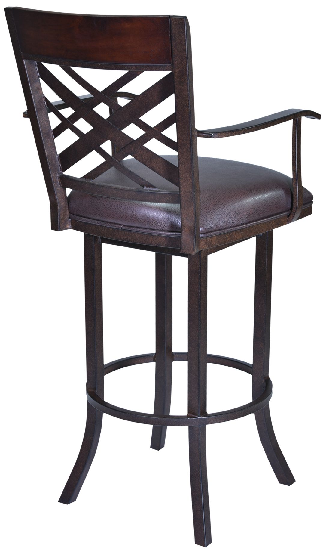 Image 2 Tahiti 26 in. Barstool in Brown Pu Upholstery and Auburn Bay Finish more views