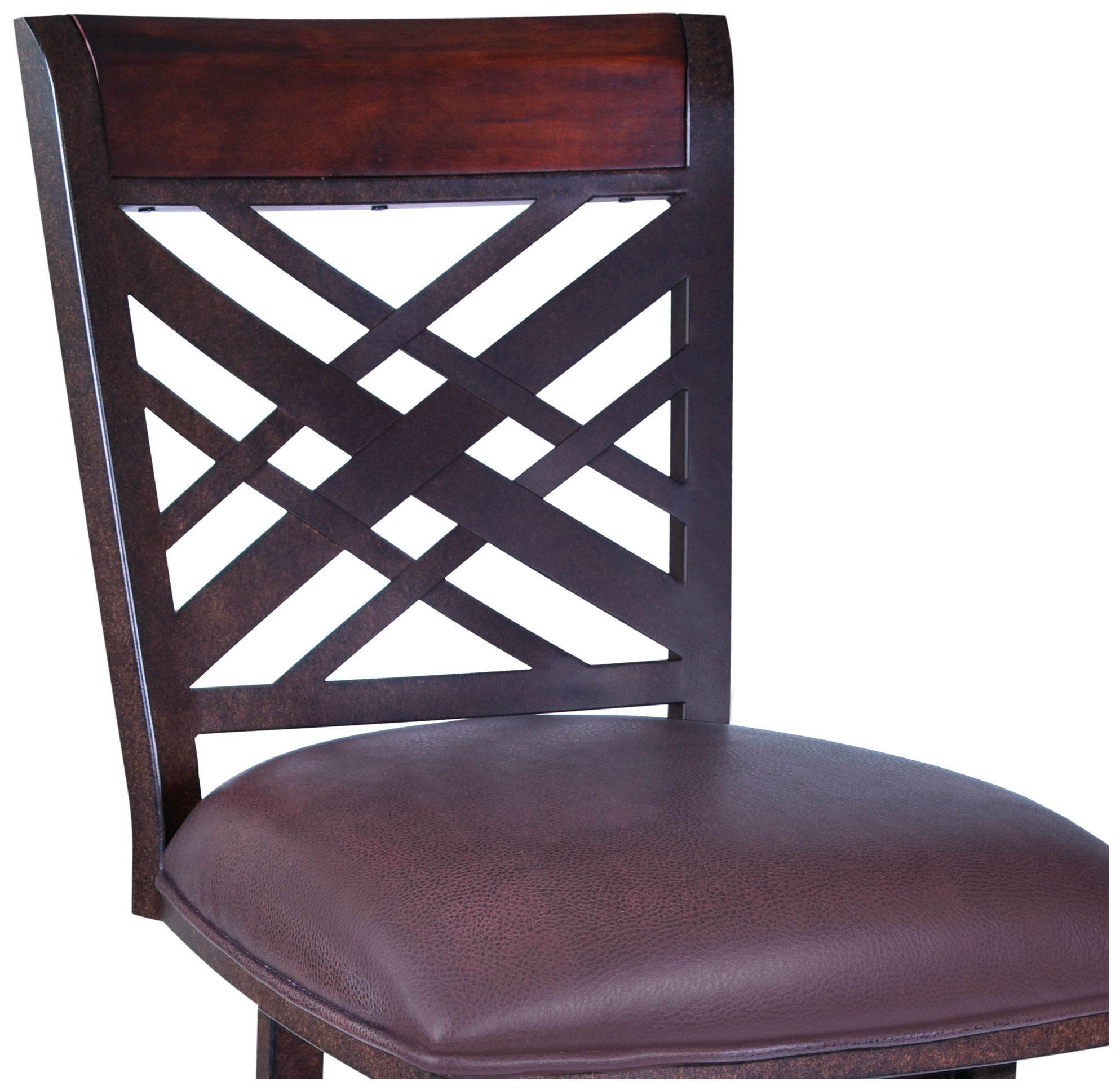 Image 2 Tahiti 30 in. Barstool in Brown Pu Upholstery and Auburn Bay Finish more views