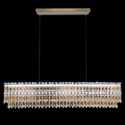 Tahitian 48&quot; Wide Heirloom Gold Crystal 1-Lt Linear Pendant