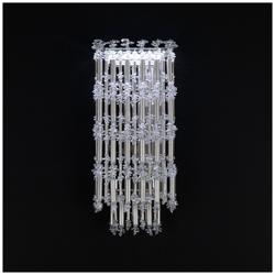 Tahitian 8&quot; Wide Antique Silver Clear Crystal 1-Light Wall Sconce