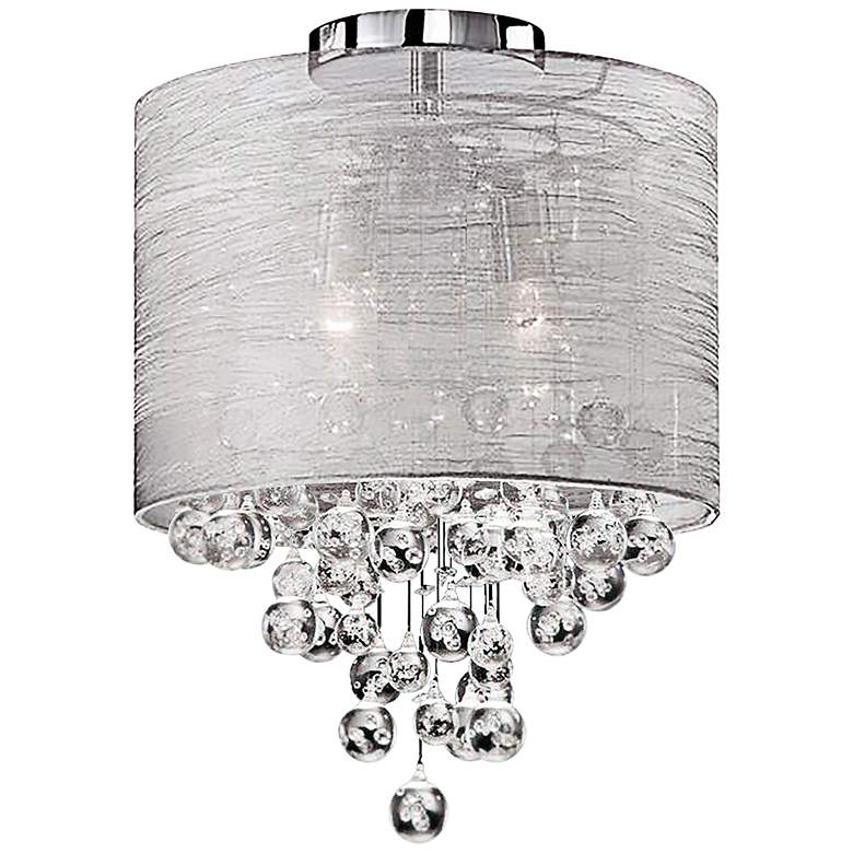 Image 2 Tahnee 12" Wide Polished Chrome Crystal Ceiling Light