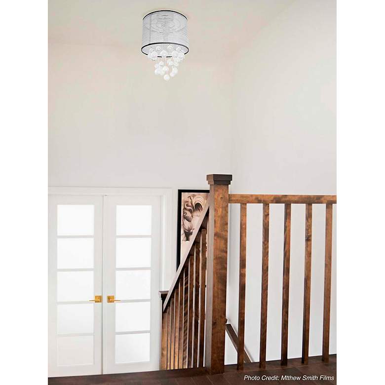Image 3 Tahnee 12" Wide Polished Chrome Crystal Ceiling Light more views