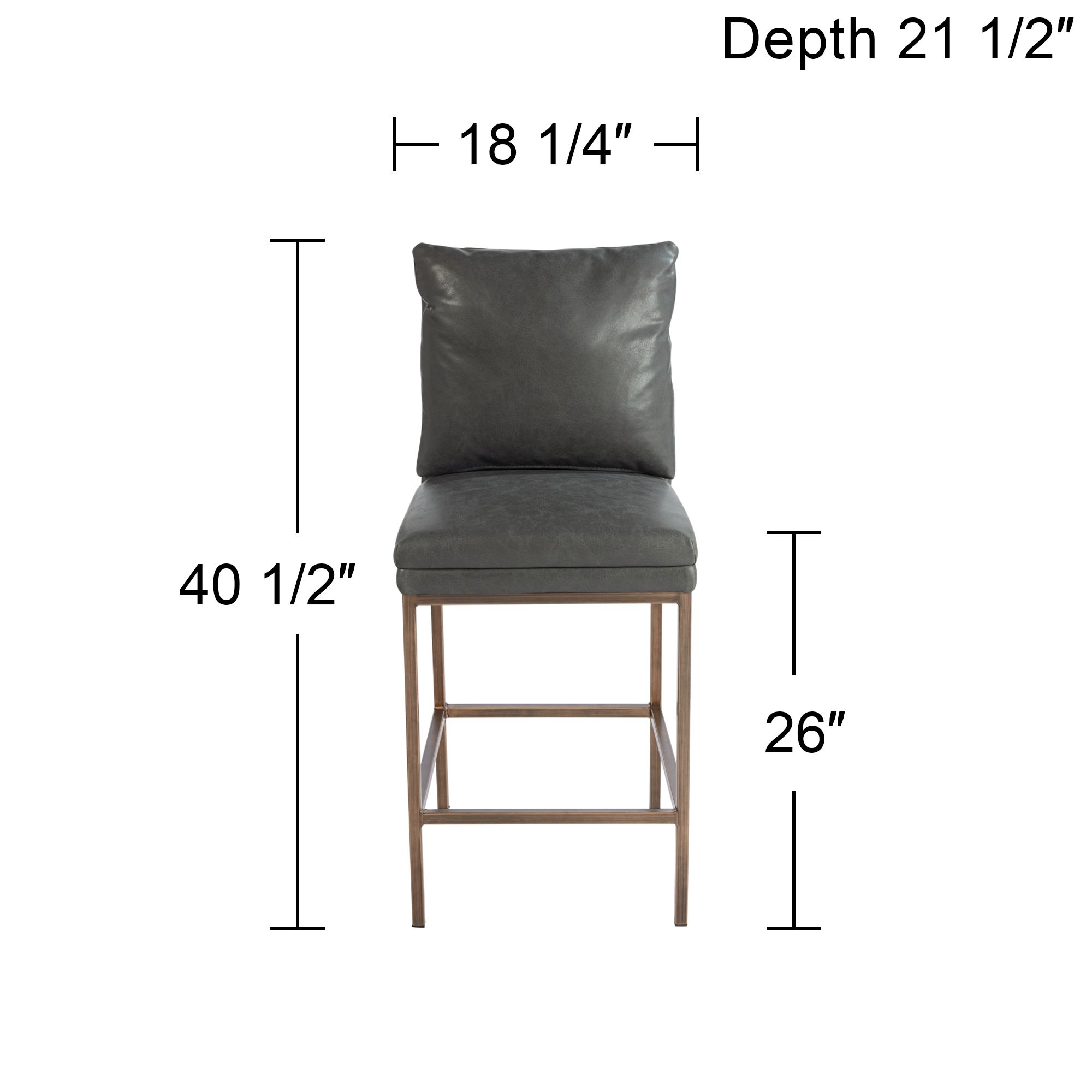 Tahoe 26" Seat Height Charcoal Faux Leather Counter Stool