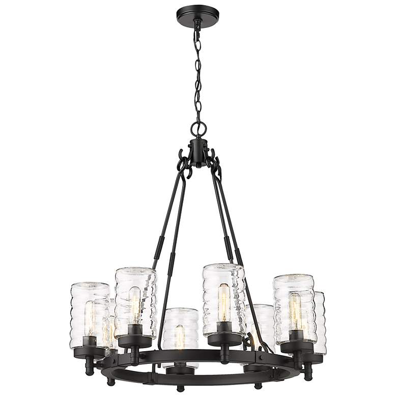 Image 2 Tahoe 29 3/4" High Matte Black 8-Light Outdoor Hanging Light