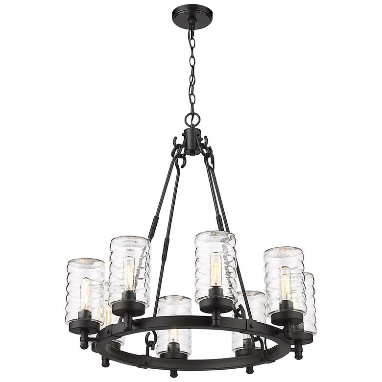 Image 6 Tahoe 29 3/4" High Matte Black 8-Light Outdoor Hanging Light more views
