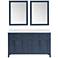 Tahoe 60" Wide Blue Double Sink Vanity Kit With 2 Mirrors