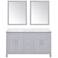 Tahoe 60"W Dove Gray Double Sink Vanity Kit With 2 Mirrors