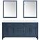 Tahoe 72" Wide Blue Double Sink Vanity Kit With 2 Mirrors