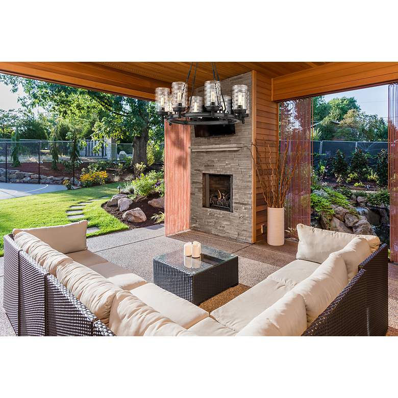 Image 3 Tahoe by Z-Lite Ashen Barnboard 8 Light Outdoor Pendant more views
