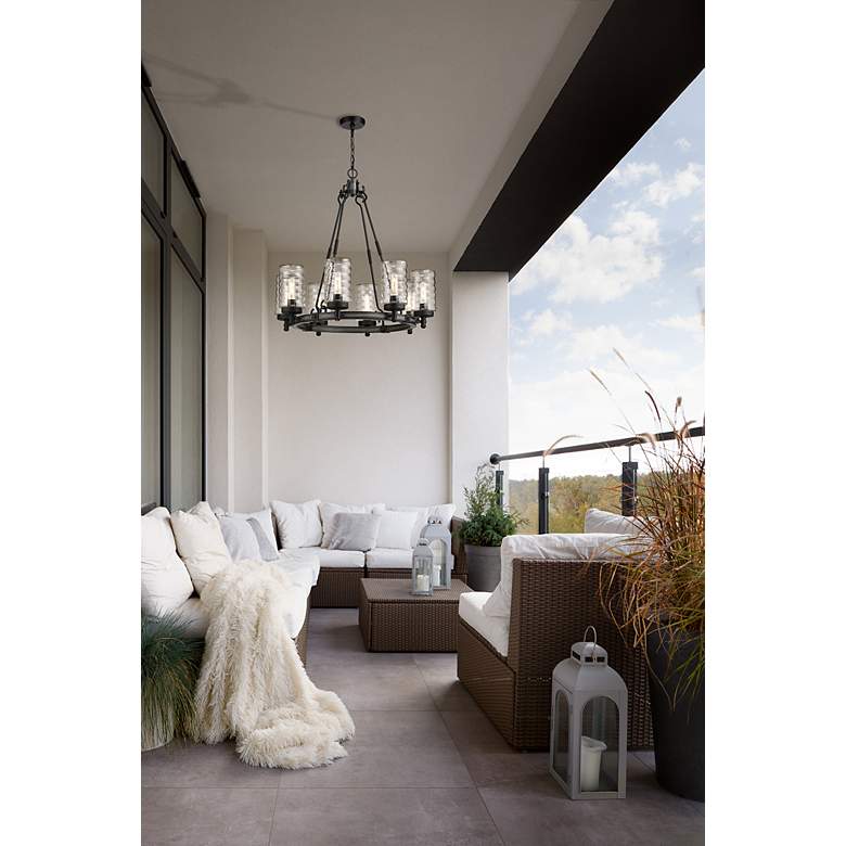 Image 4 Tahoe by Z-Lite Ashen Barnboard 8 Light Outdoor Pendant more views