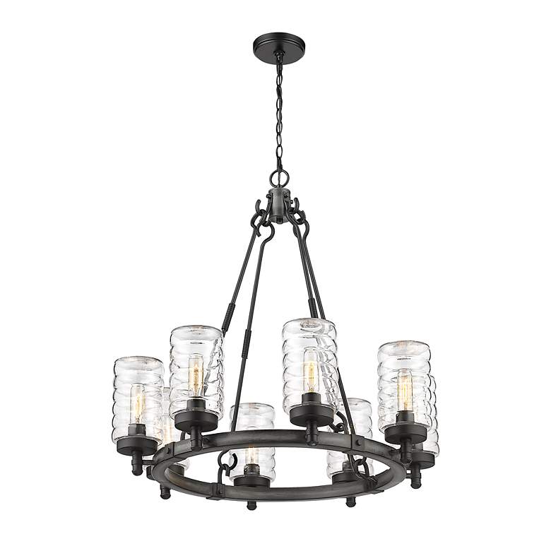 Image 6 Tahoe by Z-Lite Ashen Barnboard 8 Light Outdoor Pendant more views