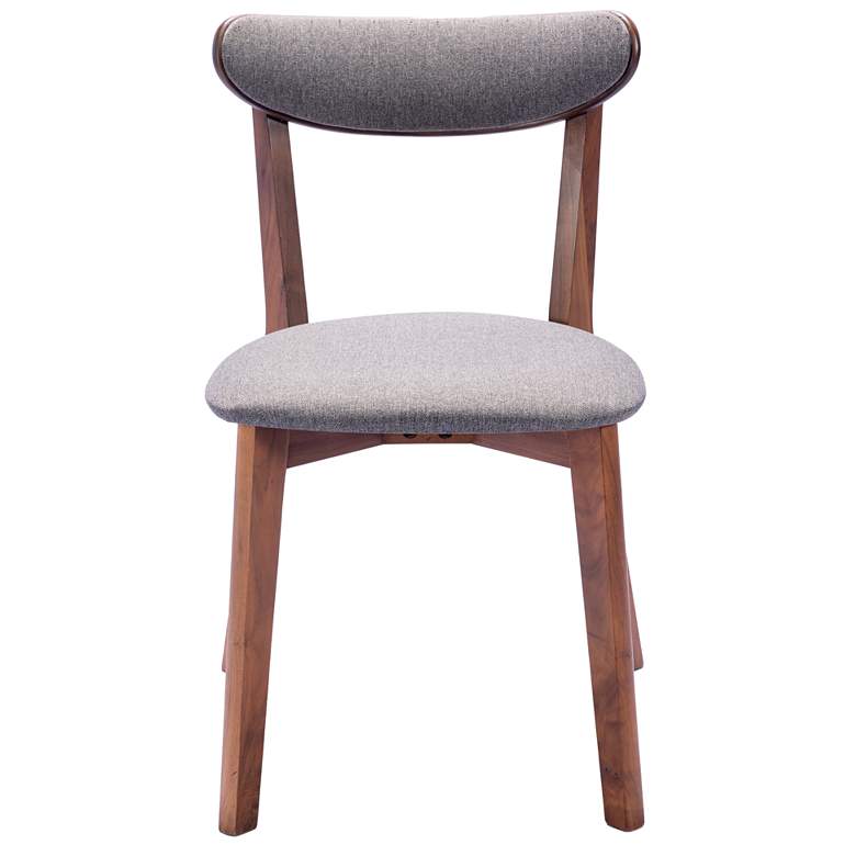 Image 1 Tahoe Grey Fabric and Walnut Wood Set of 2 Dining Chairs