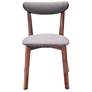 1_Tahoe Grey Fabric and Walnut Wood Set of 2 Dining Chairs