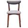 Tahoe Grey Fabric and Walnut Wood Set of 2 Dining Chairs