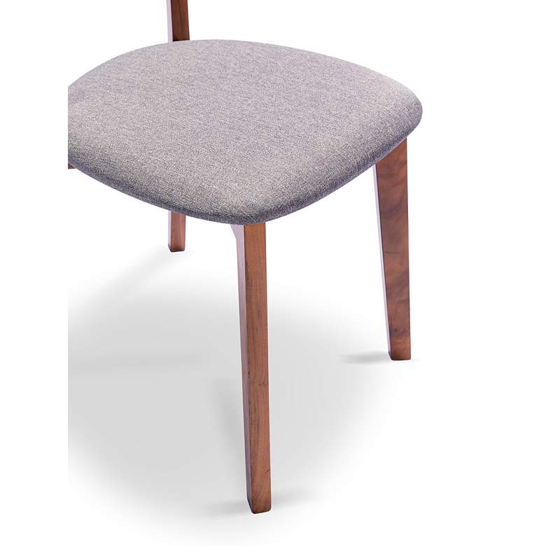 Image 3 Tahoe Grey Fabric and Walnut Wood Set of 2 Dining Chairs more views