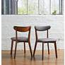 5_Tahoe Grey Fabric and Walnut Wood Set of 2 Dining Chairs more views