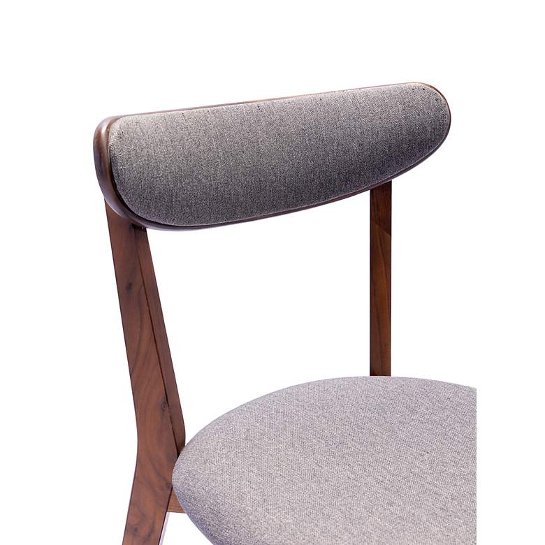 Image 6 Tahoe Grey Fabric and Walnut Wood Set of 2 Dining Chairs more views