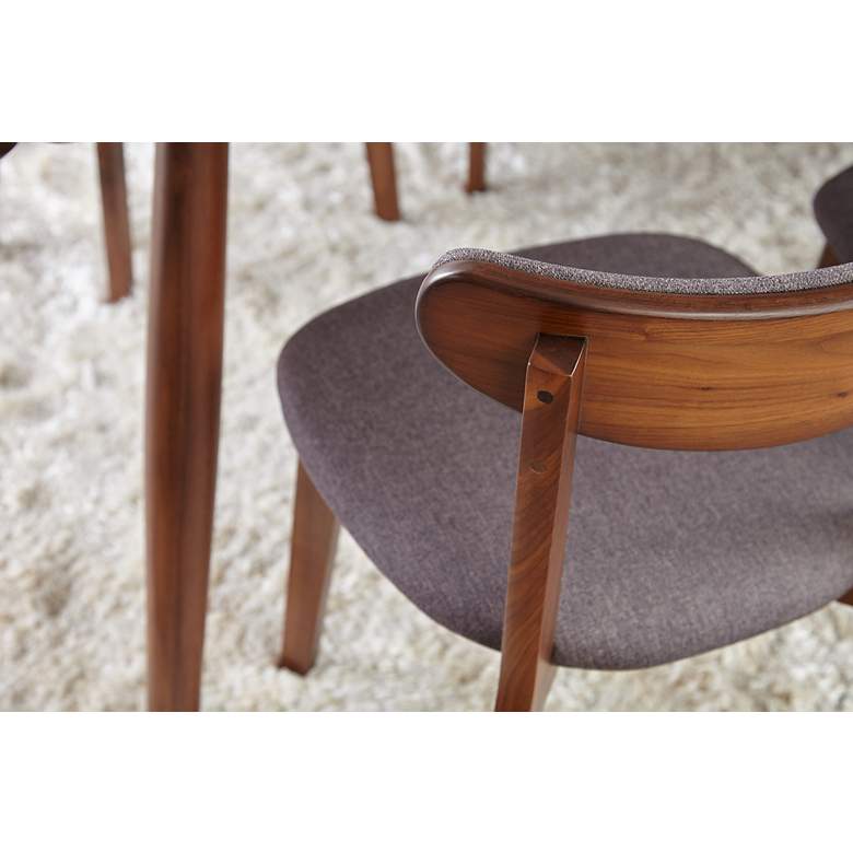 Image 7 Tahoe Grey Fabric and Walnut Wood Set of 2 Dining Chairs more views