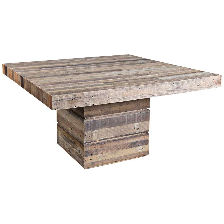 Image 1 Tahoe Rustic Natural Reclaimed Wood Square Dining Table