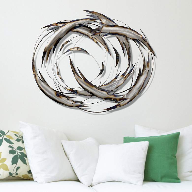 Image 1 Tail Spin 39" Wide Metal Wall Art
