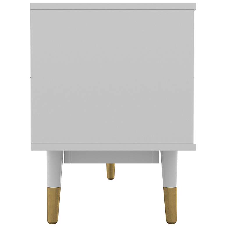 Image 3 Taimae 70 3/4"W White and Navy Blue Wood 3-Drawer TV Stand more views