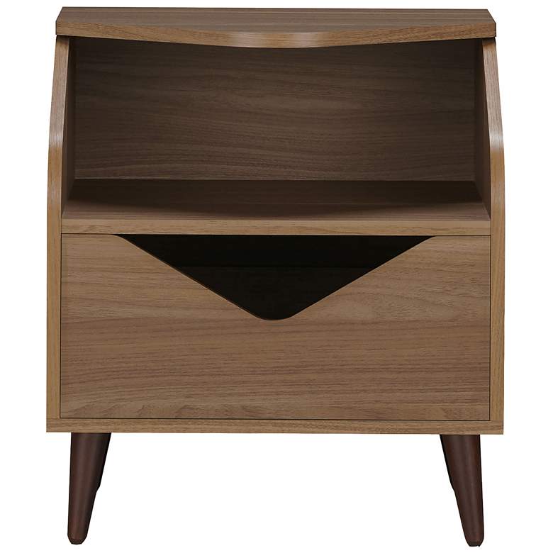Image 3 Tainy 19 3/4" Wide Honey Walnut Wood 1-Drawer End Table more views
