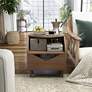 6_Tainy 19 3/4" Wide Honey Walnut Wood 1-Drawer End Table more views