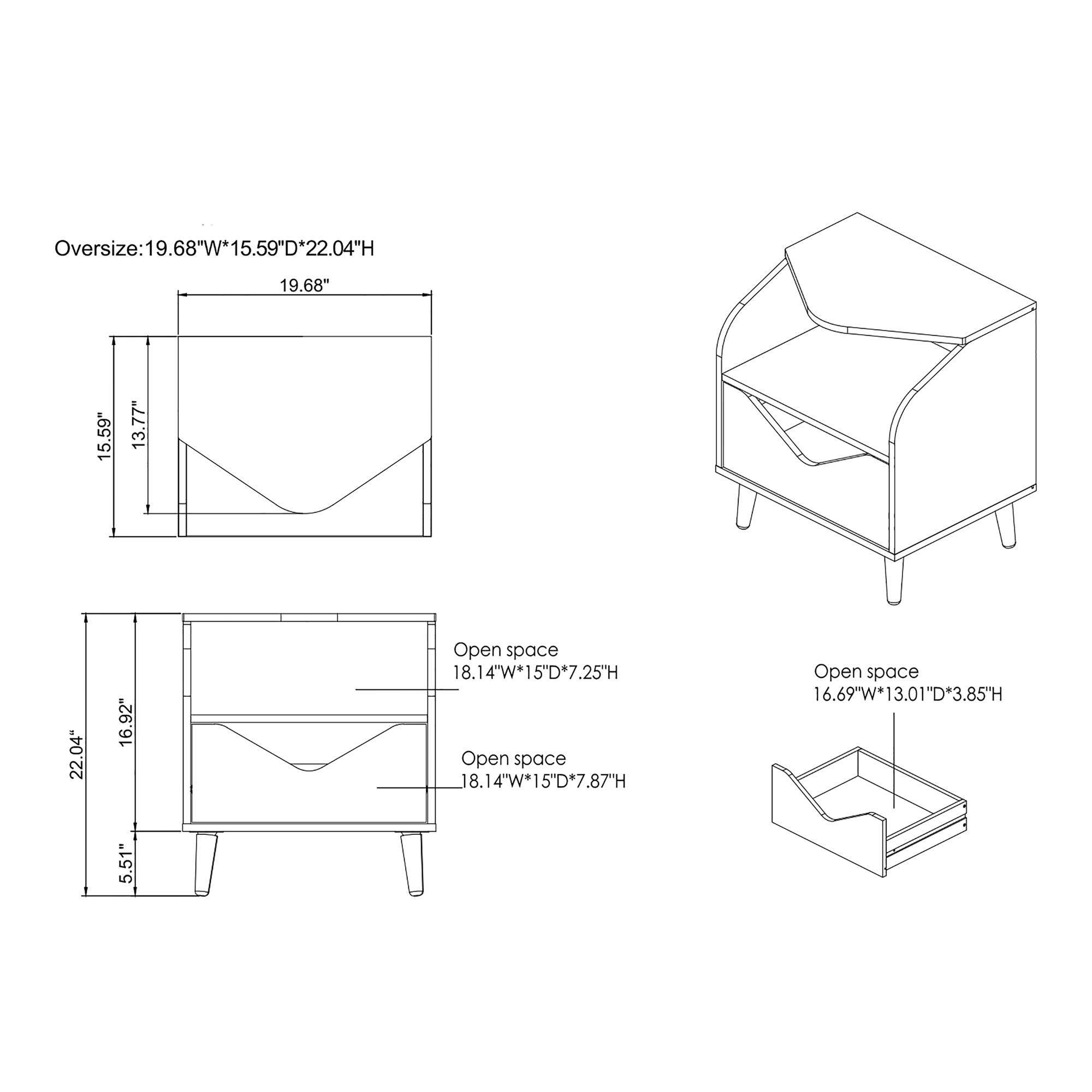 Tainy 19 3/4" Wide Honey Walnut Wood 1-Drawer End Table