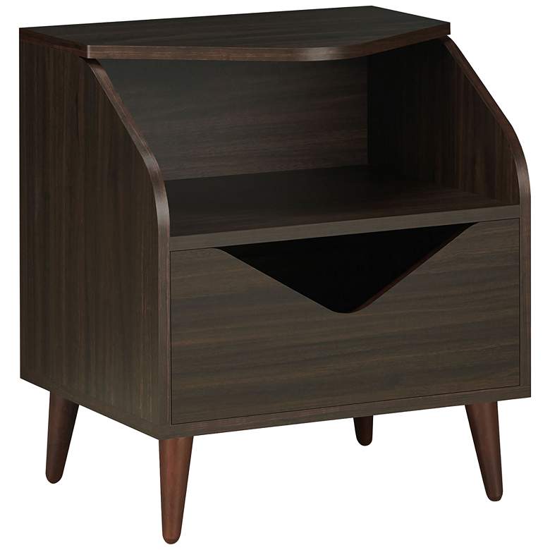 Image 2 Tainy 19 3/4" Wide Wenge Wood 1-Drawer End Table