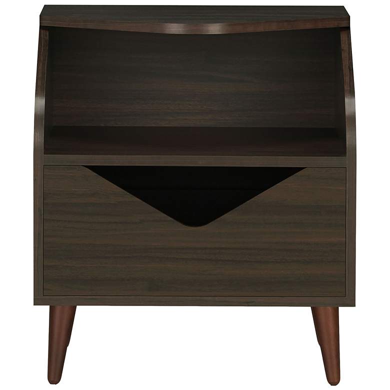 Image 4 Tainy 19 3/4" Wide Wenge Wood 1-Drawer End Table more views