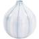 Tairo Blue and White Chevron 8" High Ceramic Globe Vase