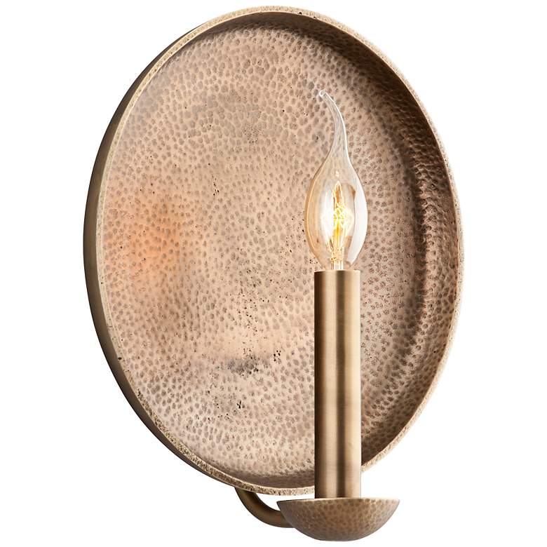 Image 1 Taj Collection 11 3/4 inch High Antique Brass Wall Sconce