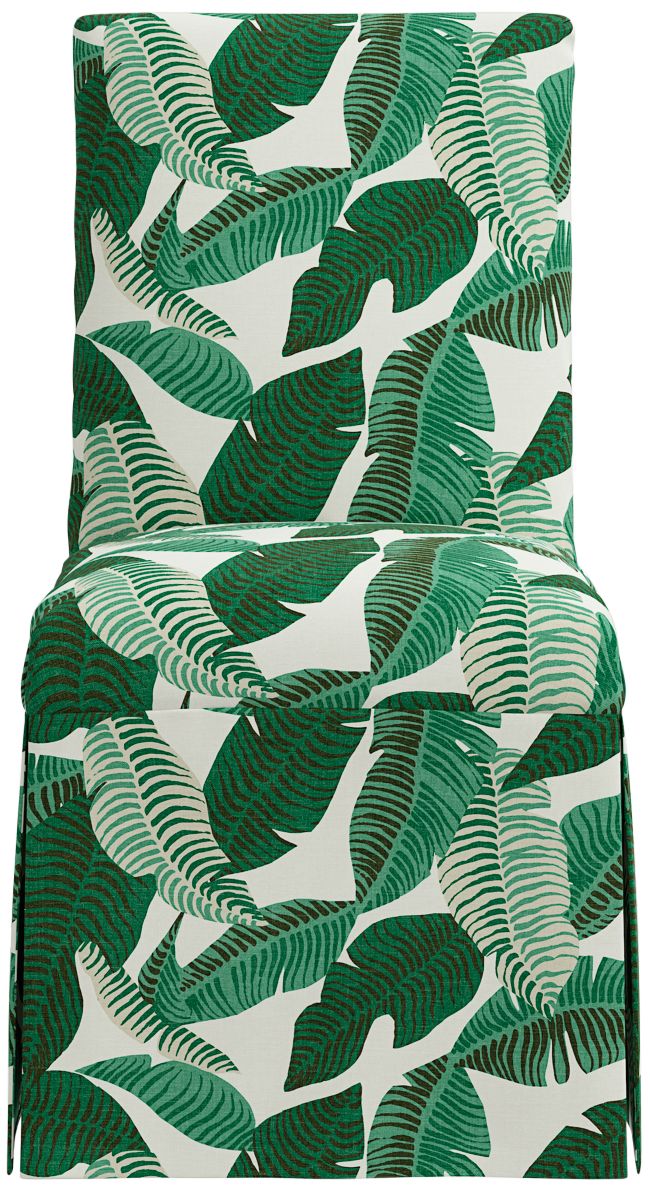 Tajana Banana Palm Natural Fabric Slipcover Dining Chair - Made to Order