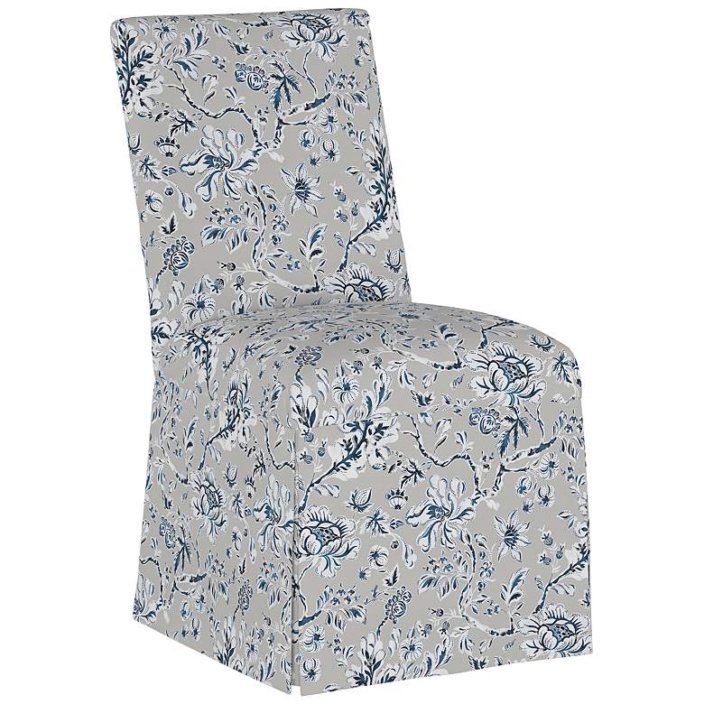 Image 1 Tajana Indian Blockprint Gray Fabric Slipcover Dining Chair