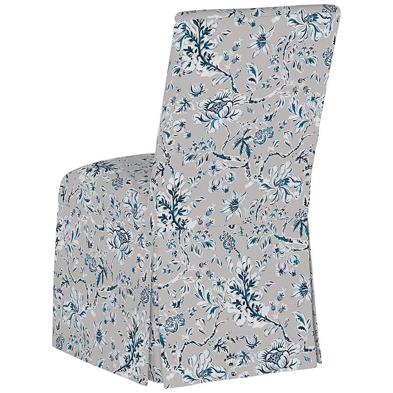 Image 3 Tajana Indian Blockprint Gray Fabric Slipcover Dining Chair more views