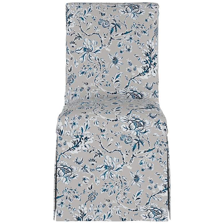 Image 5 Tajana Indian Blockprint Gray Fabric Slipcover Dining Chair more views