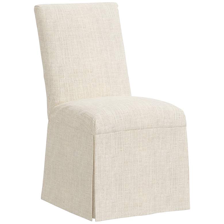 Image 1 Tajana Linen Talc Fabric Slipcover Dining Chair