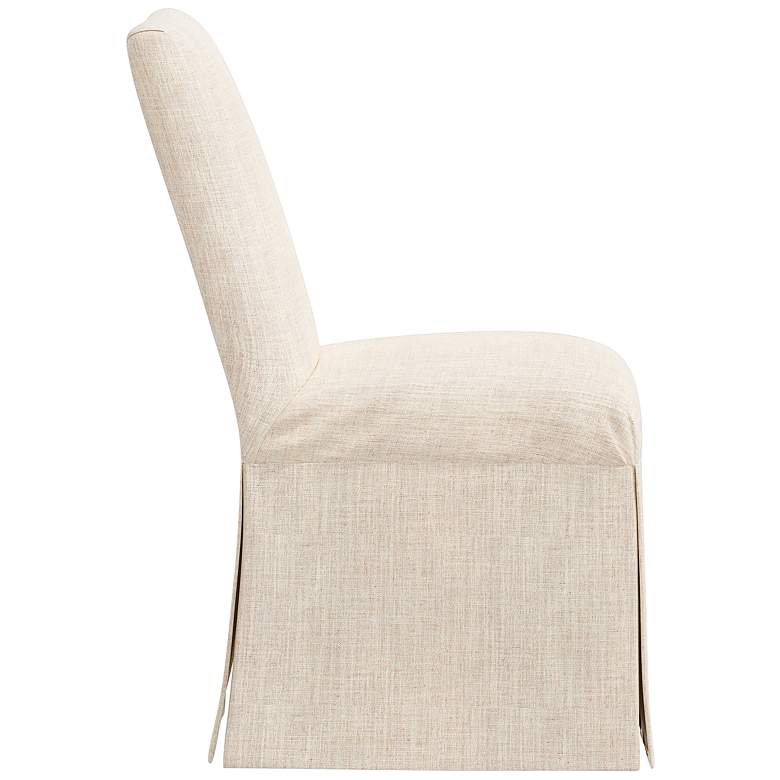 Image 5 Tajana Linen Talc Fabric Slipcover Dining Chair more views